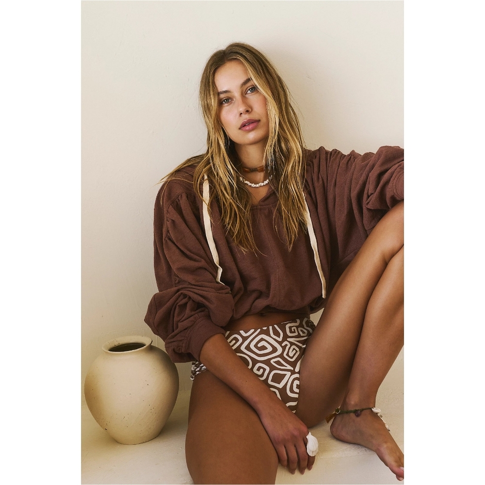 Free People Beach Rae Pullover Raw Umber Nwot